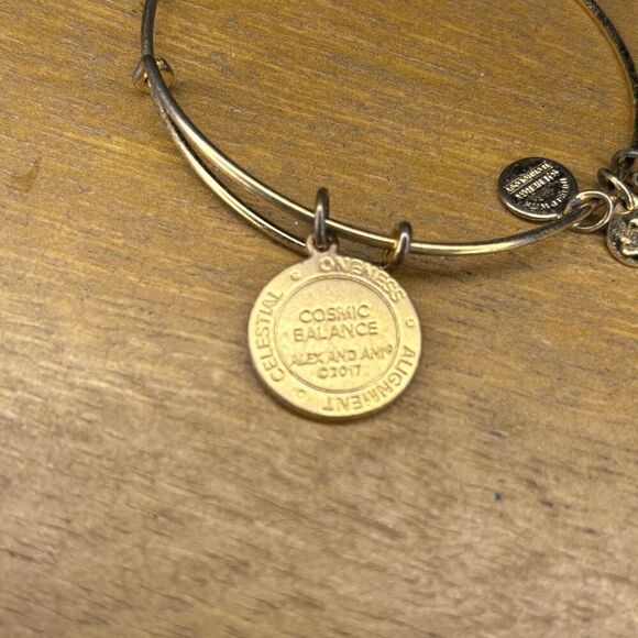 Alex and Ani Cosmic Balance Color Infusion Charm Bangle - Shiny Gold Finish - Picture 2 of 4